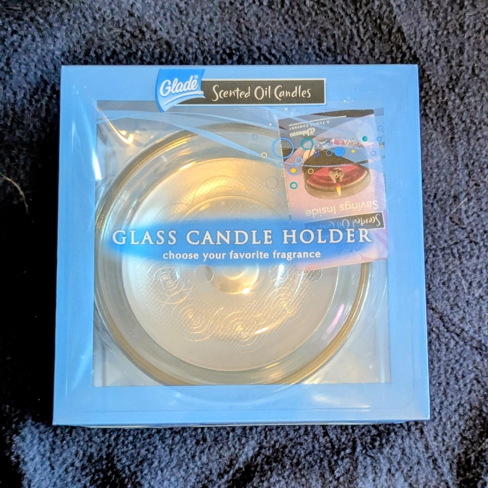 Glade Scented Oil Glass Candle Holder Only Choose Your Favorite Fragrance Silver